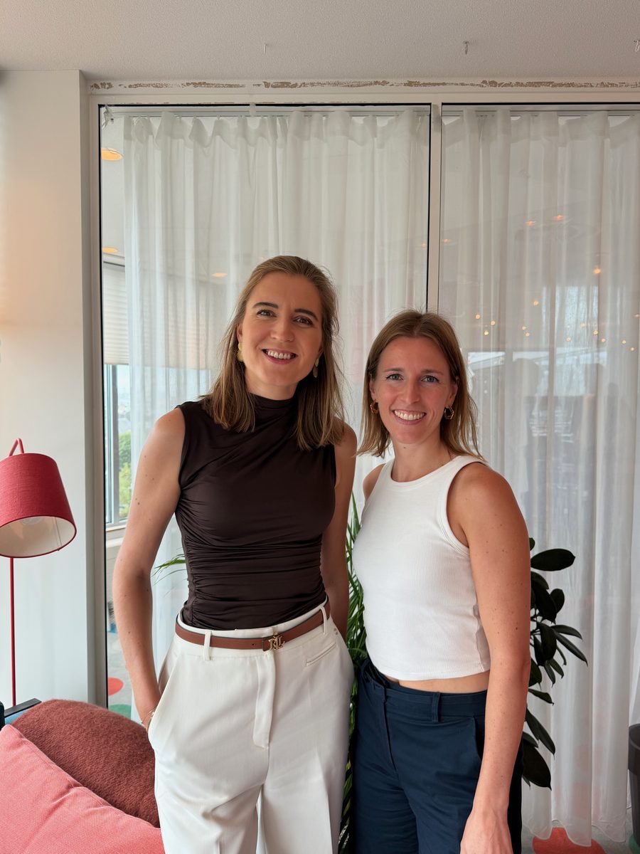 Marjolein with a fellow speaker after the event