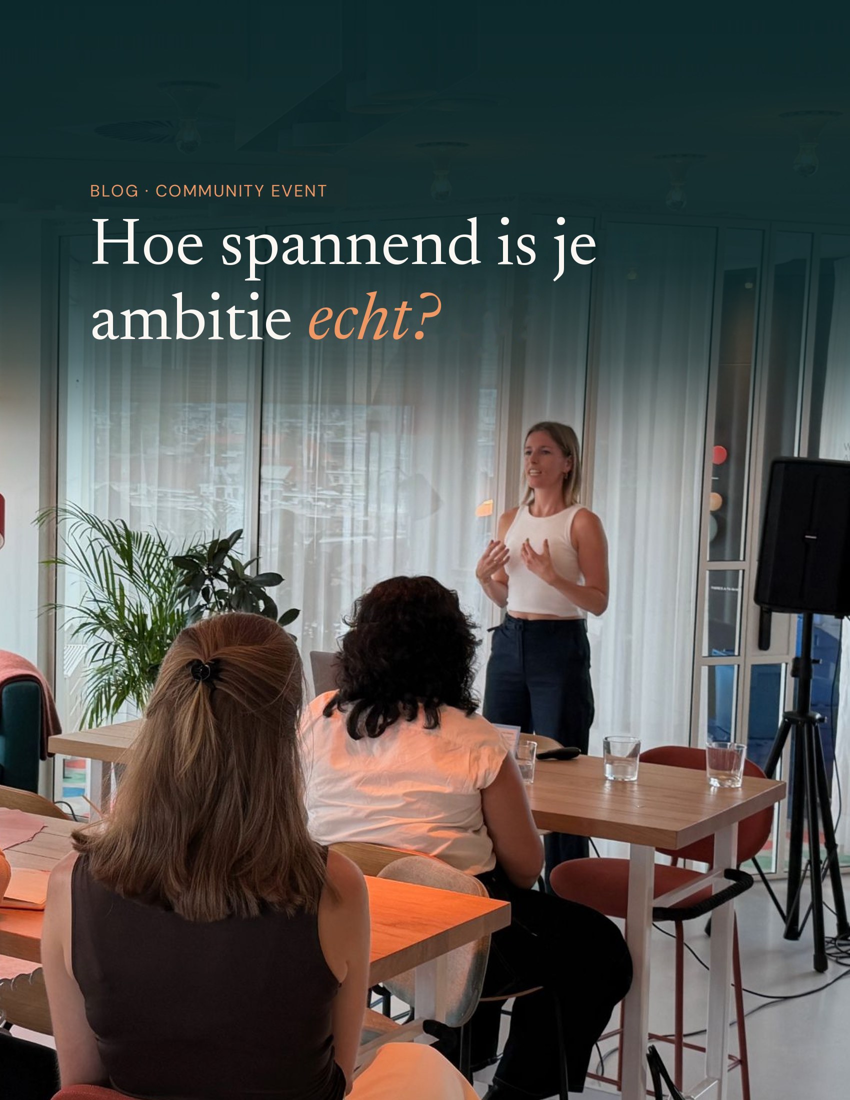 Marjolein van der Krol spreekt op het Aligned & Ambitious community-event